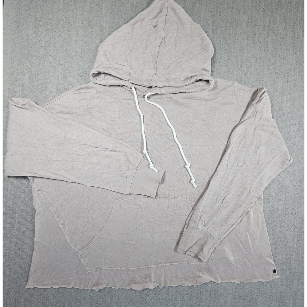 Z By Zella Womens Cropped Pink Sweatshirt Long Sleeve‎ Hoodie Sz Large